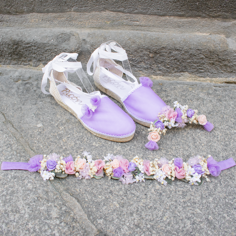 Conjunto de zapatillas tocado y cinturon para comunion Conjunto de zapatillas tocado y cinturon para comunion