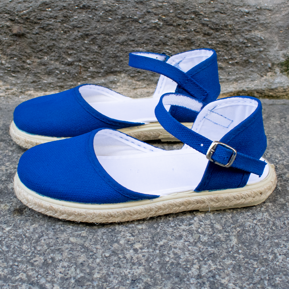 Zapatillas de esparto blancas teñidas de azul marino Zapatillas de esparto blancas teñidas de azul marino