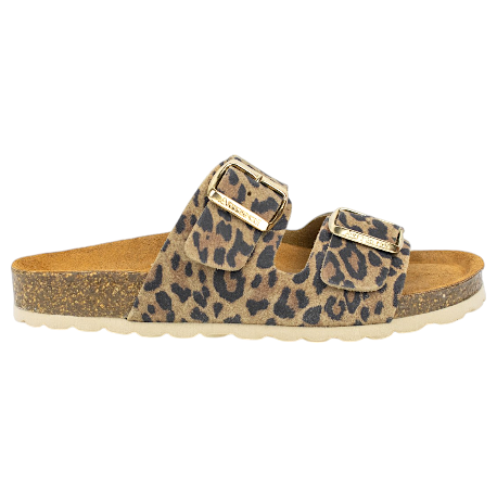 Sandalia bio dos hebillas estampado leopardo