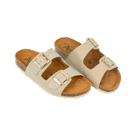 Sandalias Plana Mujer, Marca Autenti, modelo 11096, beis