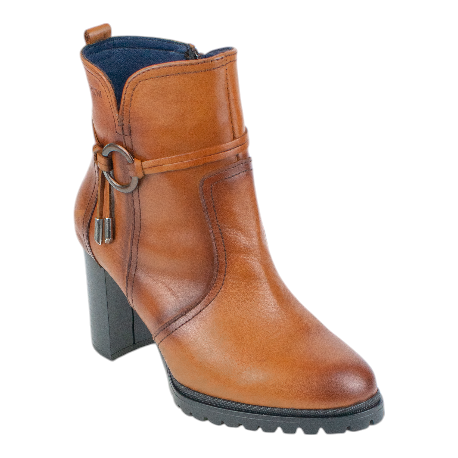 Botin de piel marron y tacon Baerchi modelo 40400