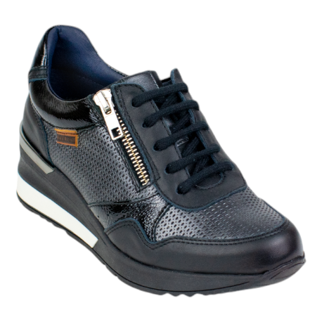 Zapato deportivo ancho especial Baerchi modelo 40601 en negro
