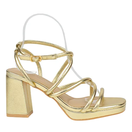 Sandalias altas de plataforma Buonarotti doradas Sandalias altas de plataforma Buonarotti doradas
