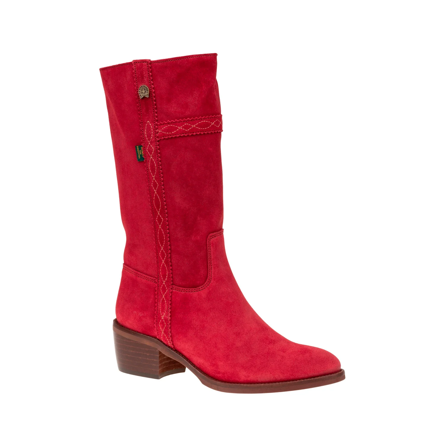 Botas camperas altas color rojo