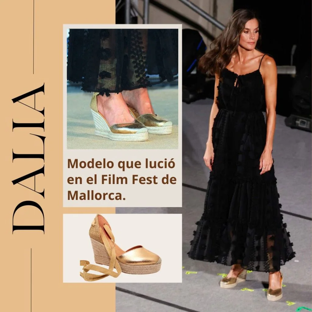 Reina Leticia con las alpargatas de cuña alta Picón