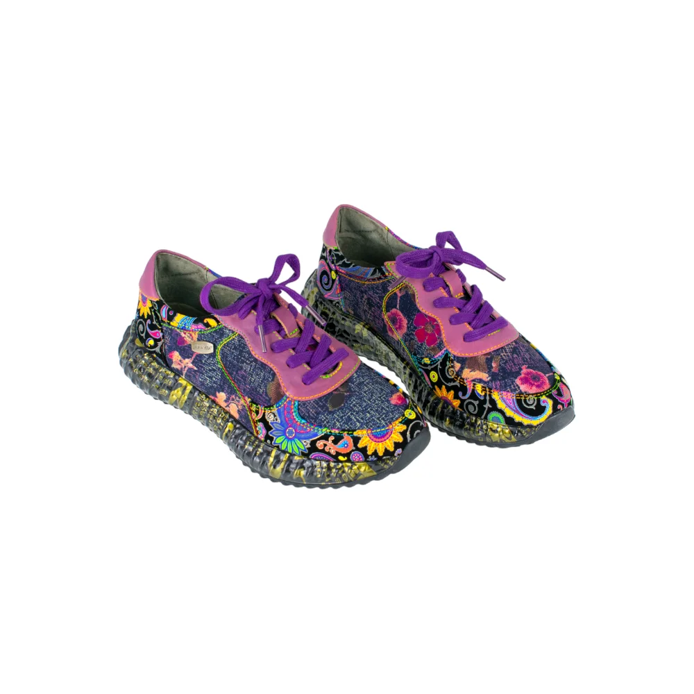 Zapatillas deportivas mujer, marca Laura Vita, modelo burton, violeta