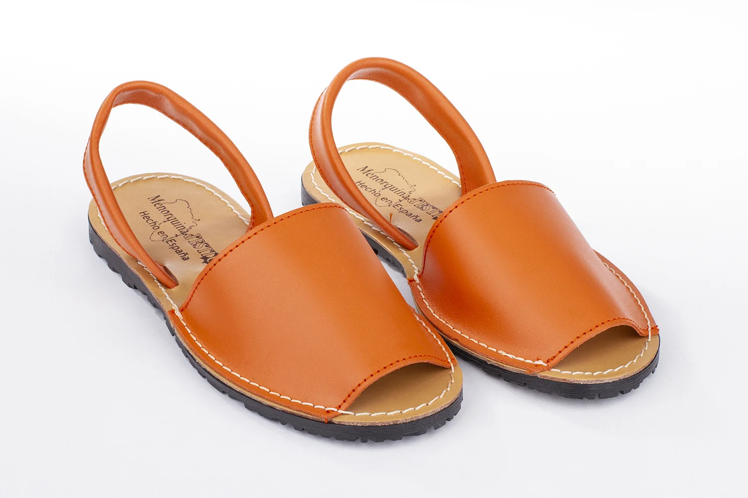 Menorquinas plana para mujer color naranja
