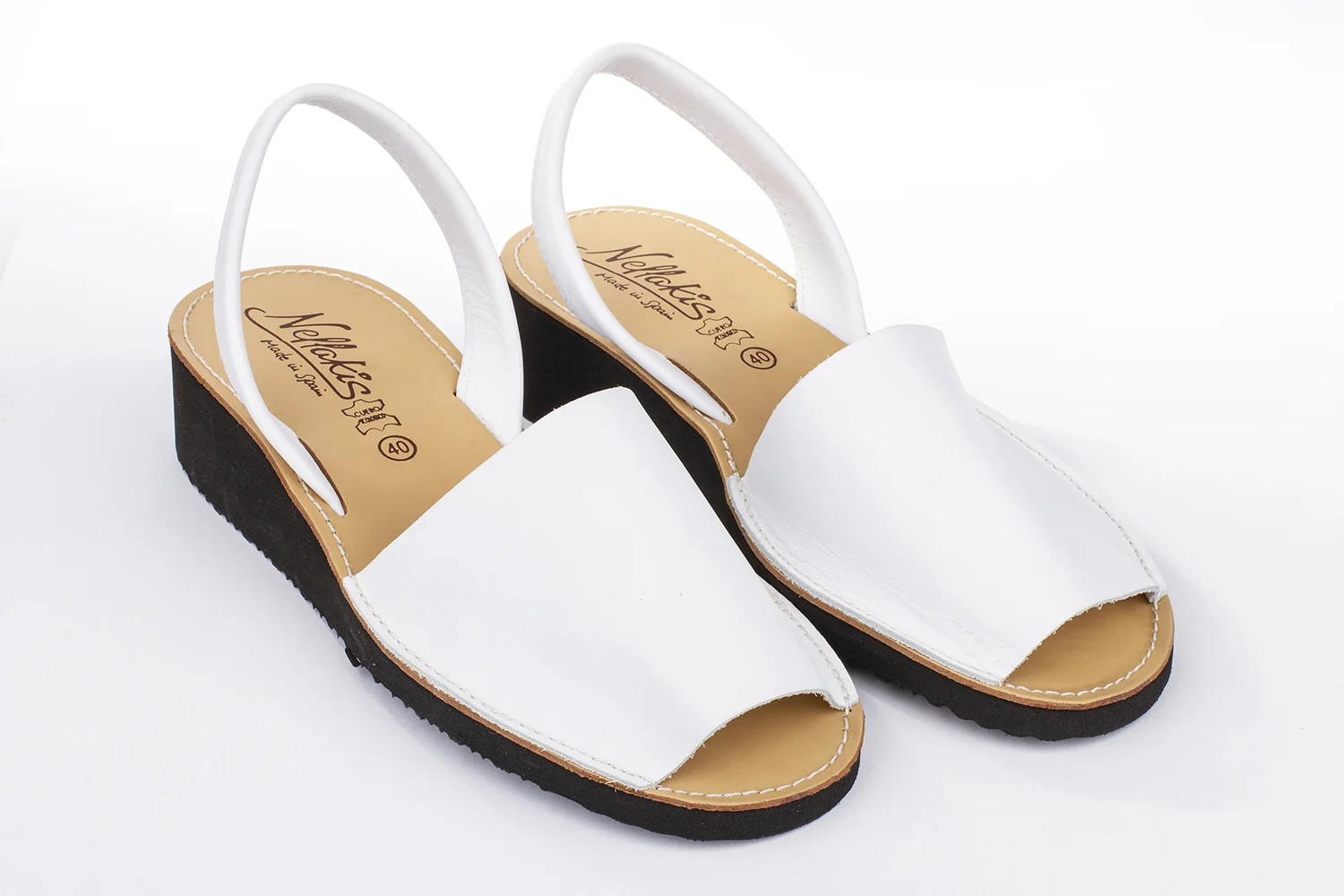 Menorquinas de cuña para mujer color blanco