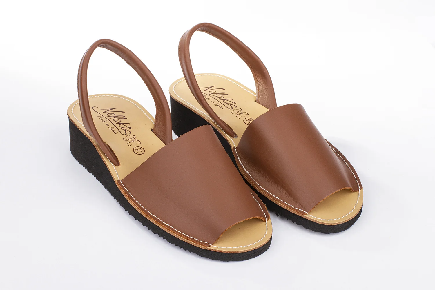 Menorquinas de cuña para mujer color marron