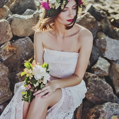 foto de novia boho