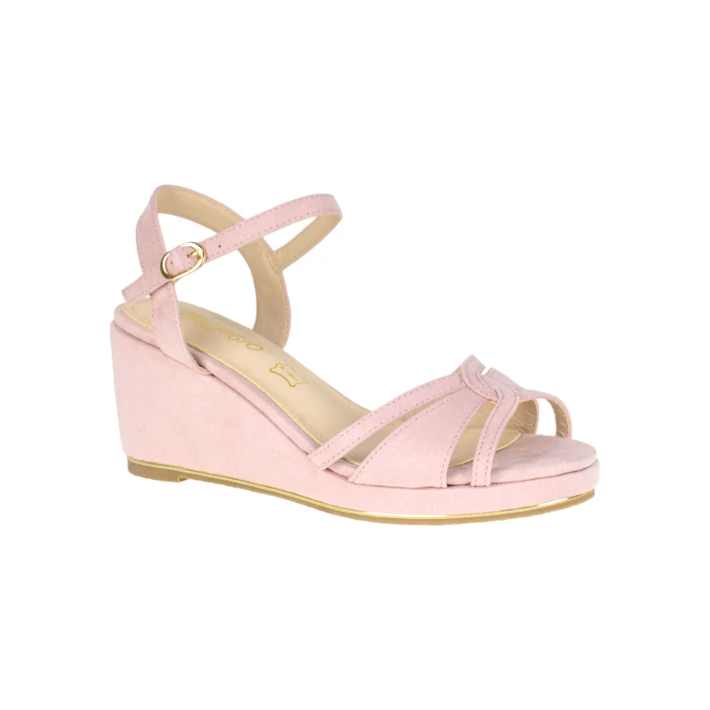 Sandalias de cuña con plantillas de piel Prestigio rosadas Sandalias de cuña con plantillas de piel Prestigio rosadas