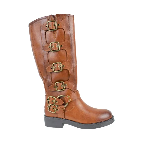 Botas altas moteras en color marron