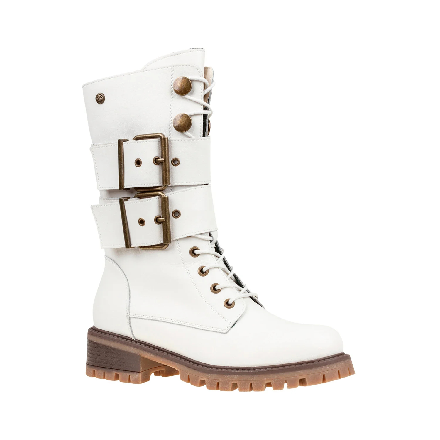 Botas militares de caña alta color blanco