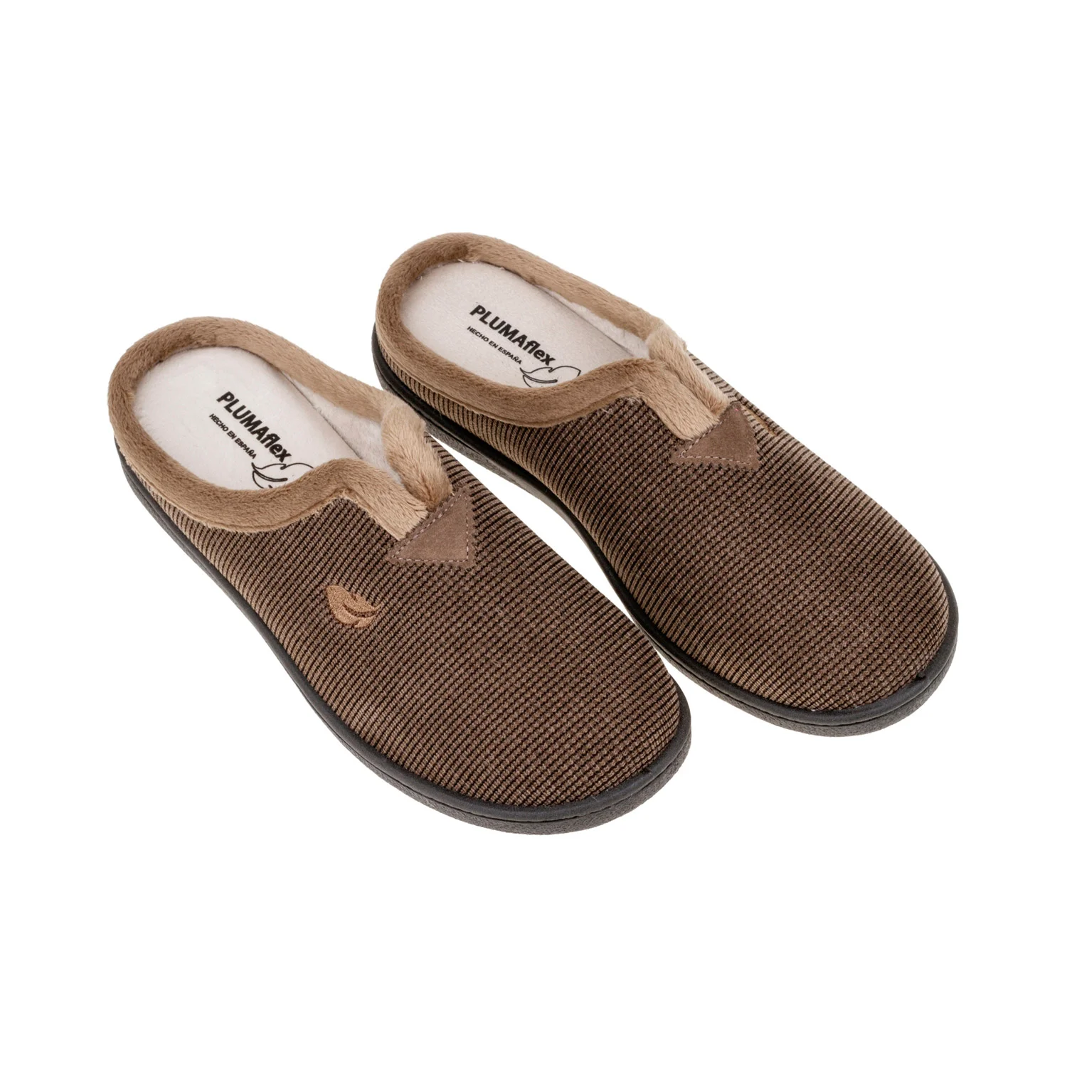 Zapatilla Invierno, marca Plumaflex, modelo 12248, Pana Londres, Marron