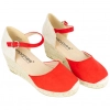 Cuña de Esparto para Mujer Tela Beis Fucsia Negro Rojo Verde 5 Cuerdas Hebilla y Correa Amarpies ACX26484