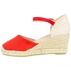 Cuña de Esparto para Mujer Tela Beis Fucsia Negro Rojo Verde 5 Cuerdas Hebilla y Correa Amarpies ACX26484