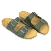 Sandalias Bio Planas de Piel Autenti para Mujer con Doble Hebilla - 11096