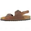 Sandalia Corcho de Mujer Beis Marron Chocolate Negro Taupe Doble Hebilla con Tira Autenti 10888