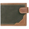 Billetera con Monedero de Piel Marron Bicolor y Boton Blesrok 553