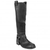 Bota Alta Mujer con Estribo de quitar Negro Plana Punta Cuadrada Corina M4821