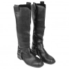 Bota Alta Mujer con Estribo de quitar Negro Plana Punta Cuadrada Corina M4821