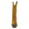 Bota campera piel serraje bordado tacón medio SS1985