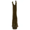 Bota campera piel serraje bordado tacón medio SS1985
