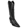 Bota Campera Alta Piel Negro Tacón Alto Inway Bali
