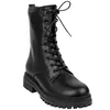 Bota Militar Plataforma Cremallera y Cordón Buonarotti 3355