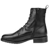 Bota Militar Piel Negro Plana Cremallera y Cordón Innovation 2068N