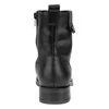 Bota Militar Piel Negro Plana Cremallera y Cordón Innovation 2068N