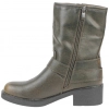 Botas Biker de Media Caña para Mujer con Hebillas y Tacón Medio - Ideal Shoes 9650A