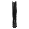 Bota Piel Negro Caña Alta Doble Elástico Trasero Cremallera Lateral Tacón Medio Kaola 8825