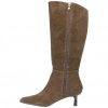 Botas de Caña Alta en Piel Serraje con Tacón Fino Kitten Heel - Top3 SS798