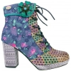 Botines de Tacón Laura Vita con Diseño Floral y Geométrico Multicolor - NACIO 46