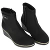 Botín Waterproof Negro Licra Adaptable Plantilla Extraíble Cuña Media Doctor Cutillas 64816