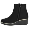 Botín Waterproof Negro Licra Adaptable Plantilla Extraíble Cuña Media Doctor Cutillas 64816