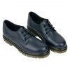 Zapato Militar mujer Negro Granate en Piel con Cordones Brans 127