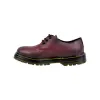 Zapato Militar mujer Negro Granate en Piel con Cordones Brans 127