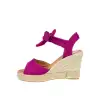 Sandalias Esparto Cuña Alta Fucsia Negro Lazo Empeine Carmen Garcia 197D7 ETAN