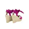 Sandalias Esparto Cuña Alta Fucsia Negro Lazo Empeine Carmen Garcia 197D7 ETAN