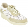 Zapatillas Casuales Piel Beis Cuña Media Elásticos Plantilla Extraíble Amarpies AMD30252