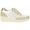 Zapatillas Casuales Piel Beis Cuña Media Elásticos Plantilla Extraíble Amarpies AMD30252