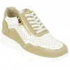 Zapatilla Urbana Piel Blanco Cuña Media Cordón y Cremallera Plantilla Extraíble Amarpies AMD30258