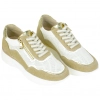Zapatilla Urbana Piel Blanco Cuña Media Cordón y Cremallera Plantilla Extraíble Amarpies AMD30258