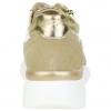 Zapatilla Urbana Piel Blanco Cuña Media Cordón y Cremallera Plantilla Extraíble Amarpies AMD30258