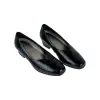 Zapatos de salon de corte V en piel charol negra con tacon bajo cuadrado - Doctor Cutillas 81747