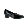Zapatos de salon de corte V en piel charol negra con tacon bajo cuadrado - Doctor Cutillas 81747