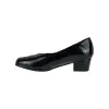 Zapatos de salon de corte V en piel charol negra con tacon bajo cuadrado - Doctor Cutillas 81747