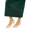 Zapatos Salón Mujer Raso Negro Beige Adorno Punta Fina Tacon Chupete Guapissima JM013E